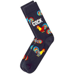 Men Kock Socks Ανδρικές Κάλτσες  με σχέδιο Κόκορας σε Μαύρο χρώμα