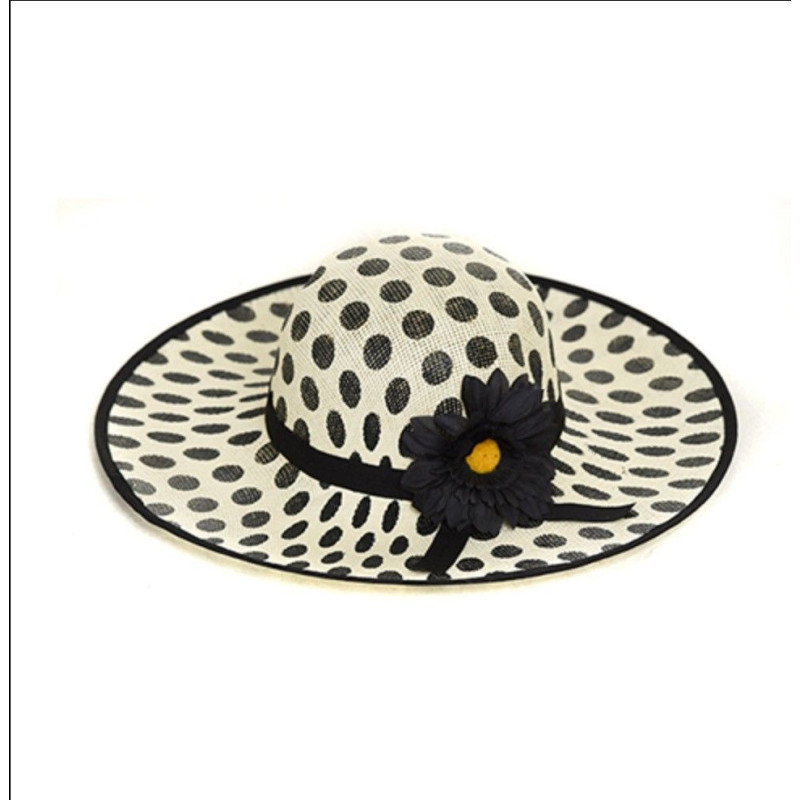 Γυναικείο Ψάθινο καπέλο πουά