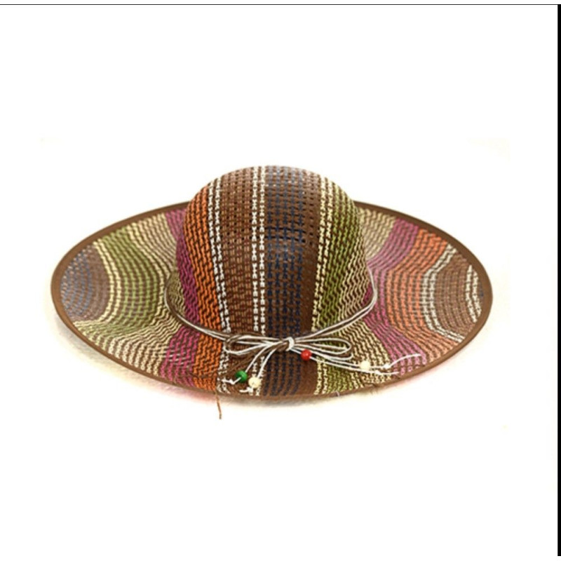 Γυναικείο Ψάθινο καπέλο με ρίγες