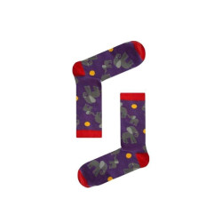 Γυναικείες Μακριές Κάλτσες με σχέδιο Ελεφαντάκι σε Μωβ χρώμα