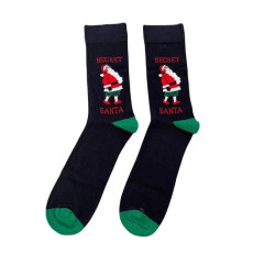 Men Christmas Socks L42 Ανδρικές  Βαμβακερές Μακριές Χριστουγενιάτικες  Κάλτσες με σχέδιο σε Μαύρο χρώμα