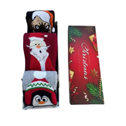 Christmas Mix Gift Socks Box P11 Γυναικείες Μακριές Κάλτσες με σχέδιο Συσκευασία 3 τμχ