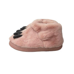 Παιδικά Γούνινα Καλτσοπαντοφλάκια με σχέδιο σε Ροζ  χρώμα