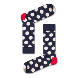 Big White Dots Socks Βαμβακερές Μακριές Μαύρες Κάλτσες με σχέδιο Λευκό πουά