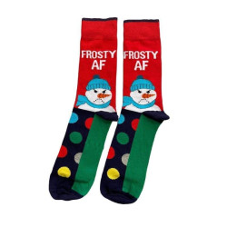 Men Christmas Socks L88 Ανδρικές  Βαμβακερές Μακριές Χριστουγενιάτικες  Κάλτσες με σχέδιο σε Πράσινο- Κόκκινο χρώμα
