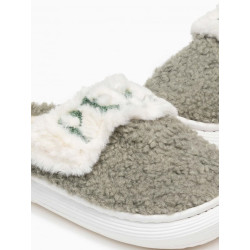 Γυναικείες Παντόφλες με σχέδιο Slippers σε Λαδί χρώμα