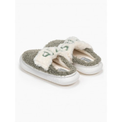 Γυναικείες Παντόφλες με σχέδιο Slippers σε Λαδί χρώμα