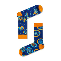 Ανδρικές Μακριές Βαμβακερές Κάλτσες με σχέδιο Wheels σε Μπλέ χρώμα
