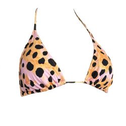 Γυναικείο Μαγιό Τριγωνάκι με σχέδιο Pink Panther σε Ροζ -Μαύρο  χρώμα