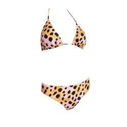 Γυναικείο Μαγιό Τριγωνάκι με σχέδιο Pink Panther σε Ροζ -Μαύρο  χρώμα