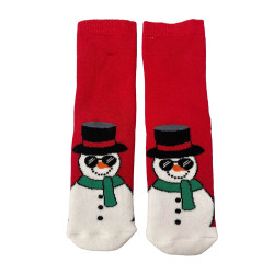 Παιδικές  Βαμβακερές Χριστουγεννιάτικες Κάλτσες Kids Christmas Socks M38 σε Κόκκινο χρώμα