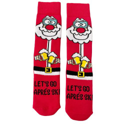 Γυναικείες Μακριές Βαμβακερές Χριστουγεννιάτικες Κάλτσες Christmas Socks D114 σε  Κόκκινο χρώμα