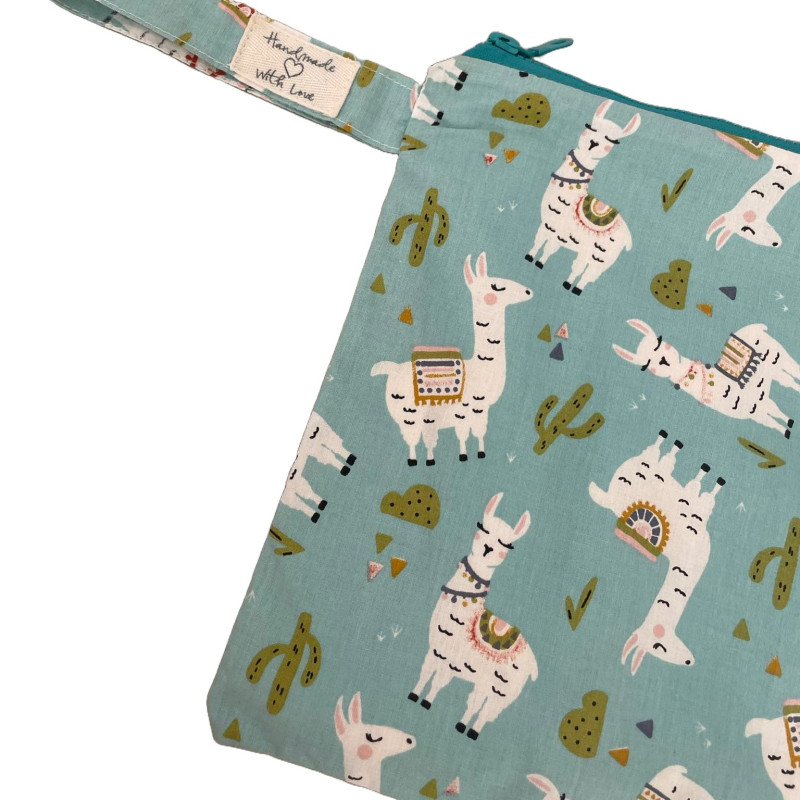 Γυναικείο Νεσεσέρ Pouch Σχέδιο Lama σε Γαλάζιο χρώμα