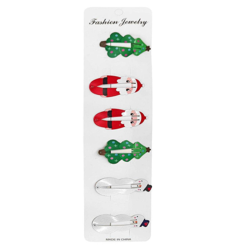 Κλιπ μαλλιών xmas Σετ 6 ΤΜΧ 5cm