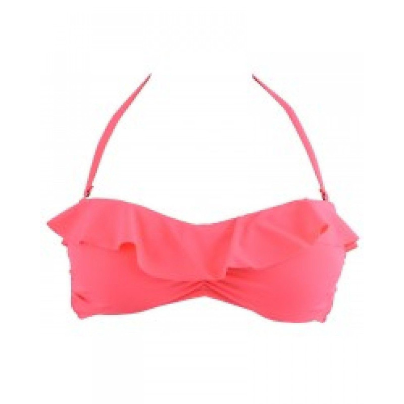 Strapless με βολάν (BP 2023) σε κοραλλί