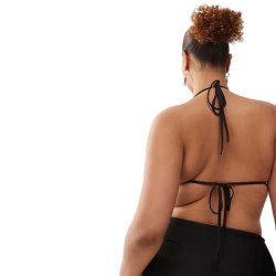 Γυναικείο Bikini Top Τριγωνακι  με ενίσχυση Plus Size σε Μαύρο χρώμα