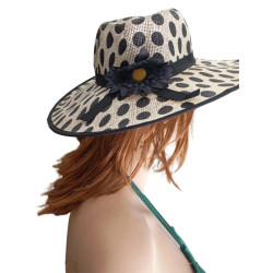 Γυναικείο Ψάθινο καπέλο πουά