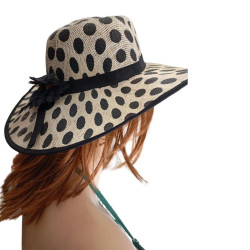 Γυναικείο Ψάθινο καπέλο πουά