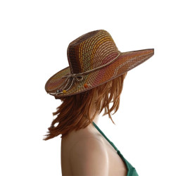 Γυναικείο Ψάθινο καπέλο με ρίγες