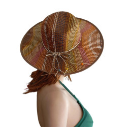 Γυναικείο Ψάθινο καπέλο με ρίγες