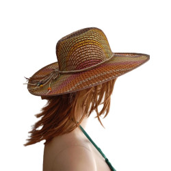 Γυναικείο Ψάθινο καπέλο με ρίγες