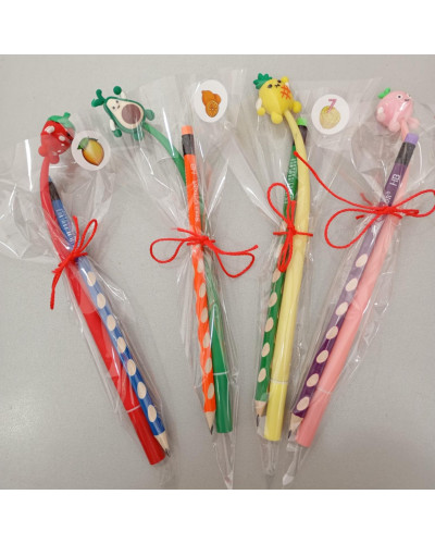 Δωράκι Πάρτυ Στυλό με φρούτα & Μολύβι με Γόμα ( Μεικτά Σχέδια)