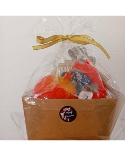 Tengda Gift Set N599  με Χριστουγεννιάτικες Κάλτσες, Κερί, Ρόδι και Διακοσμητικό Κρεμαστο  Στολίδι Merry Christmas