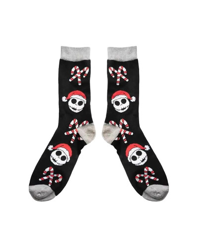 Unisex Μακριές Κάλτσες σχέδιο Nightmare Christmas σε Μαύρο χρώμα